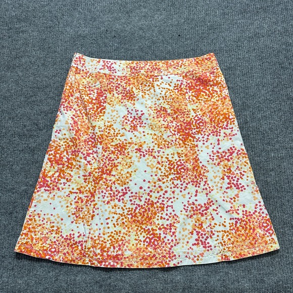 Eddie Bauer Womens Skirt Size 14 Tall Orange Polka dots Side Zip Stretch - Picture 9 of 10